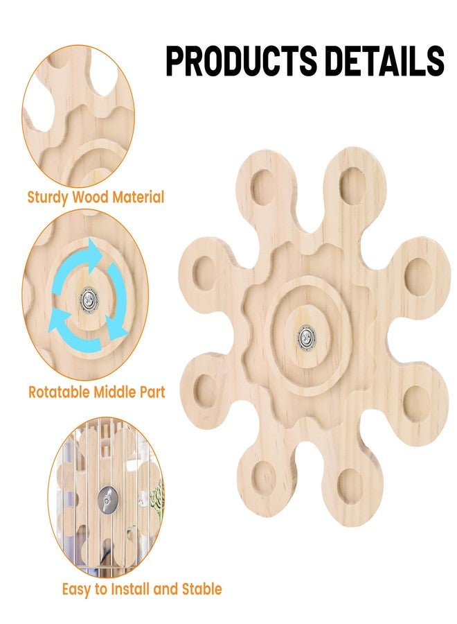 Quxddy 2Pcs Rotating Chinchilla Chew Toys, Natural Wood Hamster Chew Toys for Teeth with Rotating Snowflake Shape, Suitable for Chinchilla Cage and Other Rat Cage Accessories - Image 4